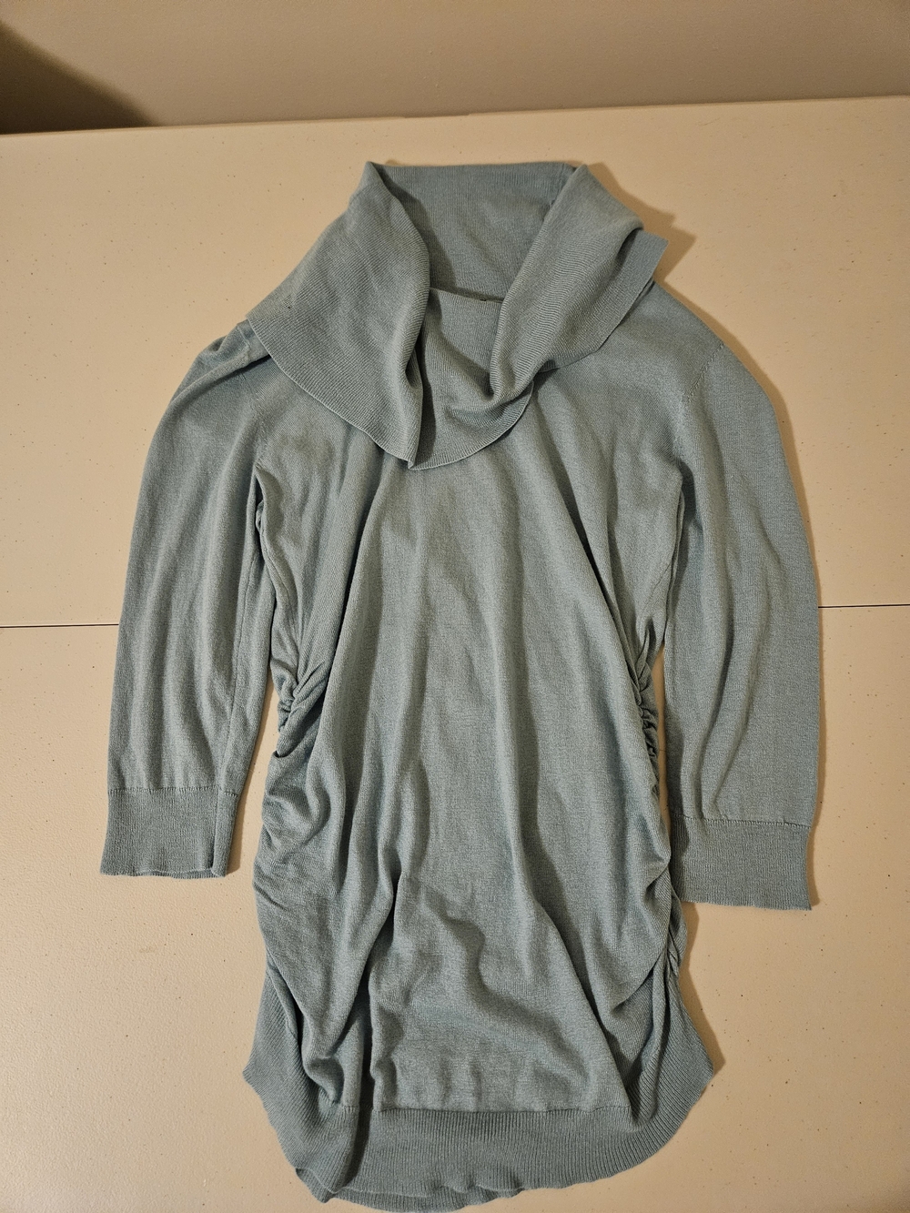 Light Sage Draped Cowl Neck Women's Sweater